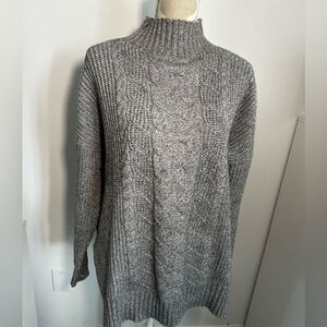 Gray Cable Knit Women's Sweater